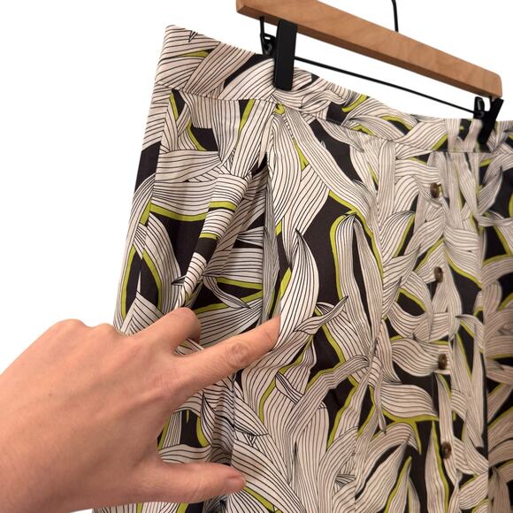 NWT Banana Republic Cotton Poplin Button-Down Maxi Skirt Floral Green Print XXL - Picture 5 of 8